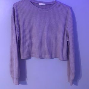cropped long-sleeve sweater shirt